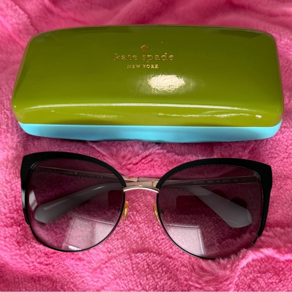 Kate Spade Black Sunglasses with Green Case